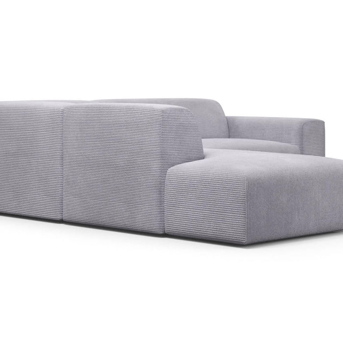 NADUVI Collection Nina Big Hoekbank Links - Ribstof - Lichtgrijs