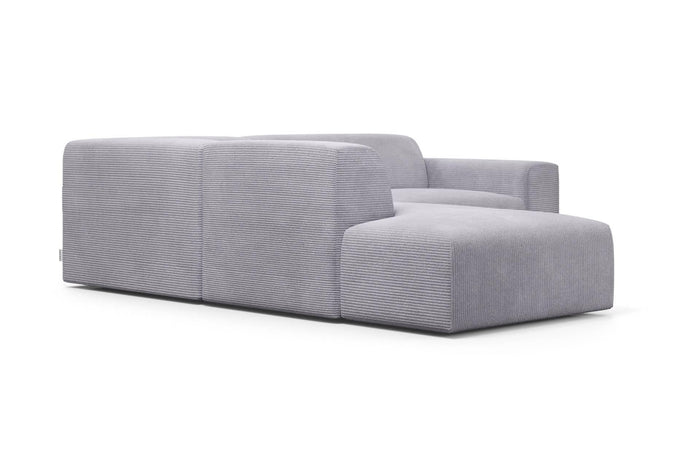 NADUVI Collection Nina Big Hoekbank Links - Ribstof - Lichtgrijs