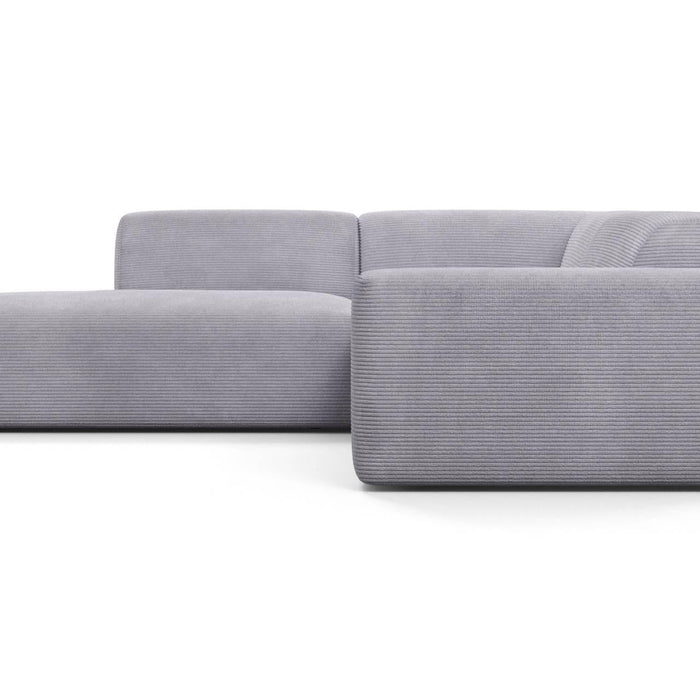 NADUVI Collection Nina Big Hoekbank Links - Ribstof - Lichtgrijs