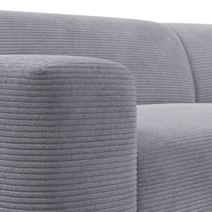 NADUVI Collection Nina Big Hoekbank Links - Ribstof - Lichtgrijs