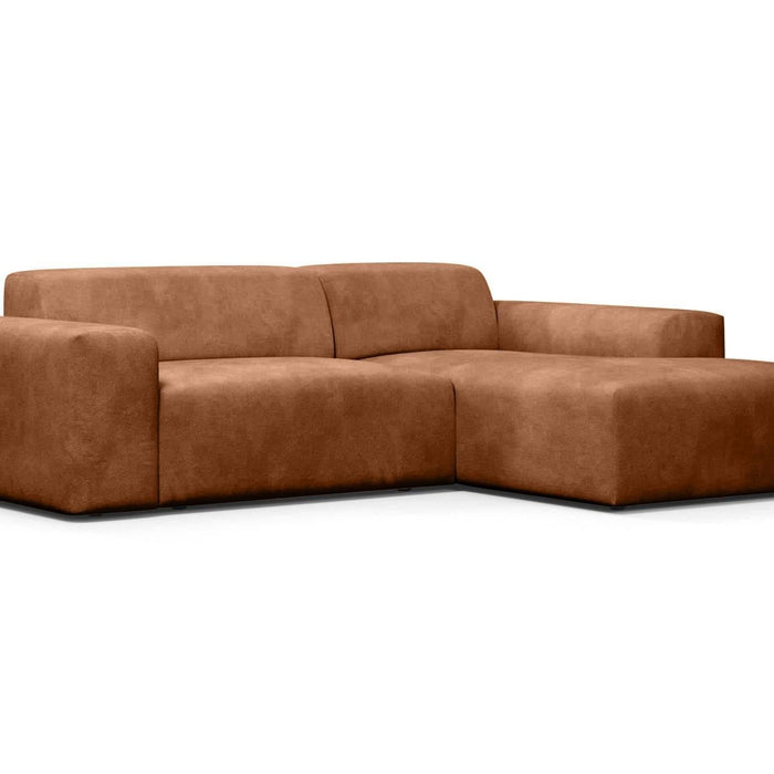NADUVI Collection Nina Hoekbank Rechts - Velvet - Karamel bruin