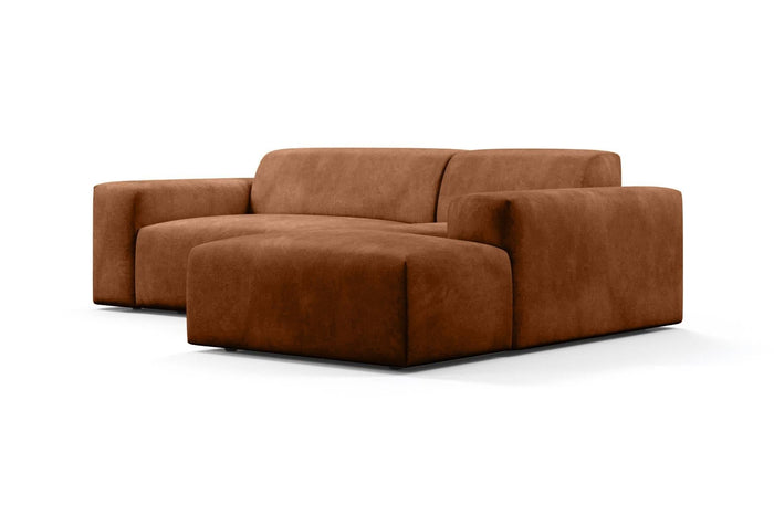 NADUVI Collection Nina Hoekbank Rechts - Velvet - Karamel bruin