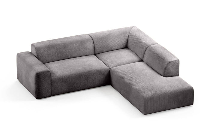 NADUVI Collection Nina Big Hoekbank Rechts - Ribstof - Grijs