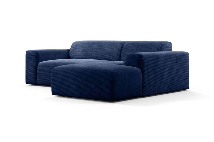 NADUVI Collection Nina Hoekbank Rechts - Ribstof - Donkerblauw