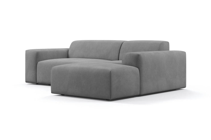 NADUVI Collection Nina Hoekbank Rechts - Velvet - Lichtgrijs