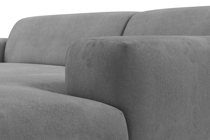 NADUVI Collection Nina Hoekbank Rechts - Velvet - Lichtgrijs