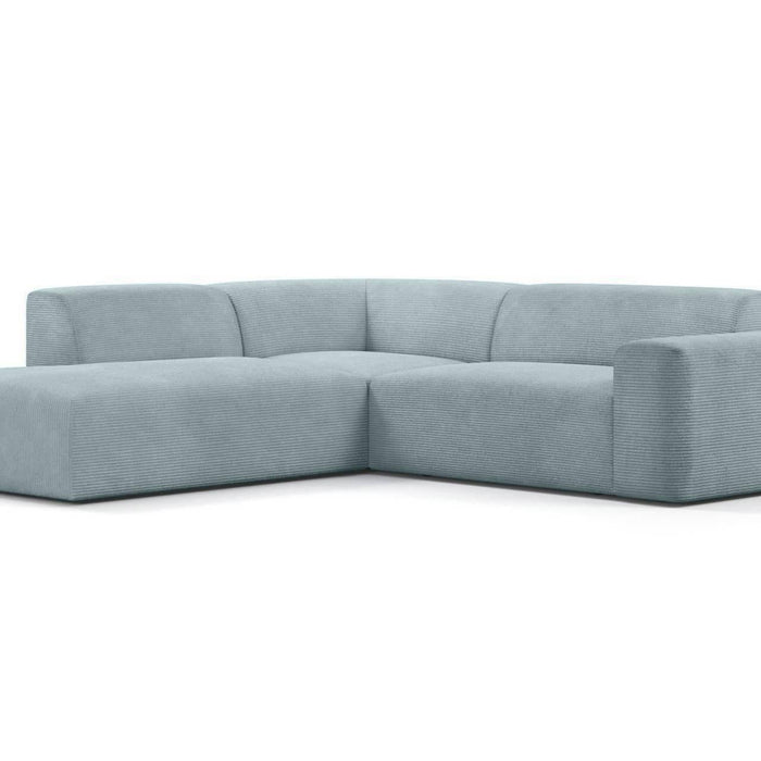 NADUVI Collection Nina Big Hoekbank Links - Ribstof - Grijsblauw