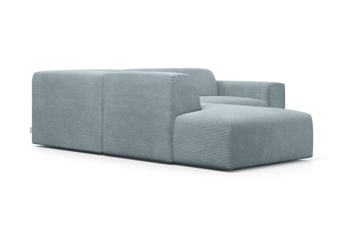 NADUVI Collection Nina Big Hoekbank Links - Ribstof - Grijsblauw