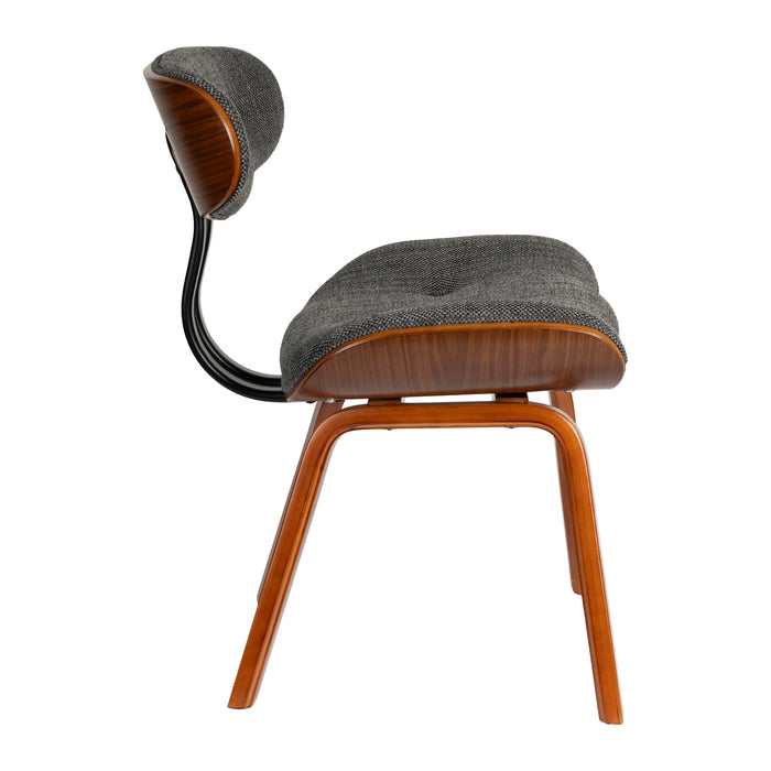 Dutchbone Blackwood Stoel - Donkerbruin Onderstel - Grijs Textiel