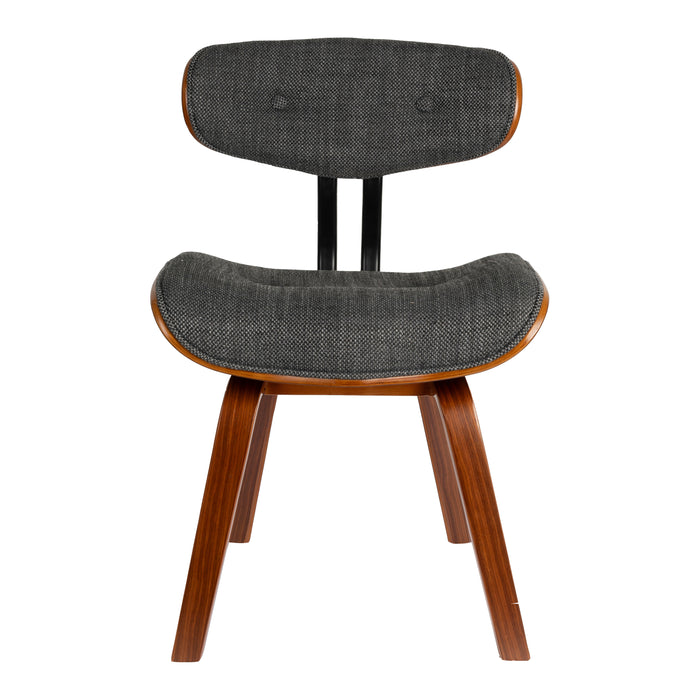 Dutchbone Blackwood Stoel - Donkerbruin Onderstel - Grijs Textiel