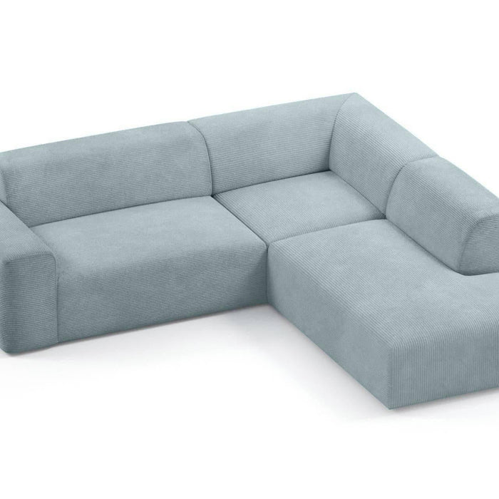 NADUVI Collection Nina Big Hoekbank Rechts - Ribstof - Grijsblauw