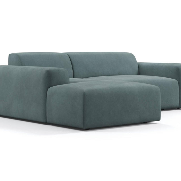 NADUVI Collection Nina Hoekbank Links - Velvet - Petrolblauw