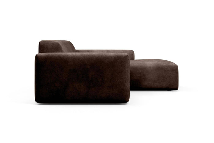 NADUVI Collection Nina Hoekbank Rechts - Velvet - Donkerbruin