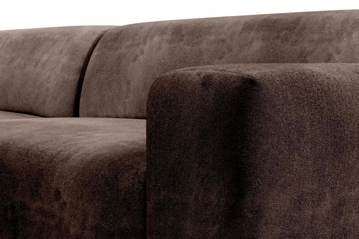NADUVI Collection Nina Hoekbank Rechts - Velvet - Donkerbruin
