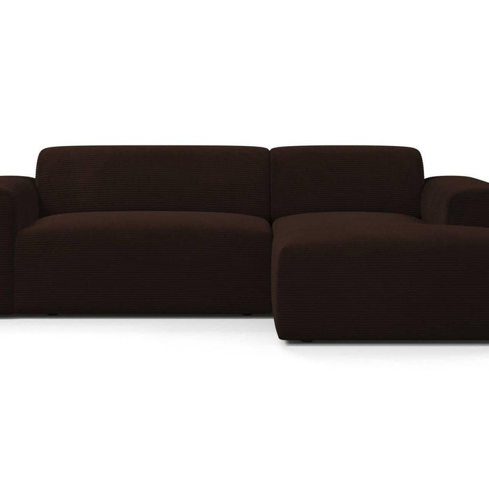 NADUVI Collection Nina Hoekbank Rechts - Ribstof - Donkerbruin