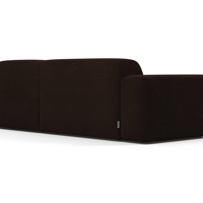 NADUVI Collection Nina Hoekbank Rechts - Ribstof - Donkerbruin