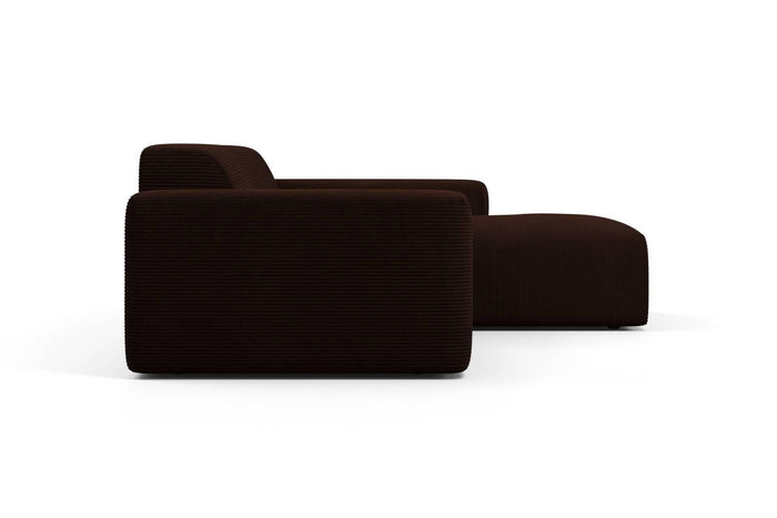NADUVI Collection Nina Hoekbank Rechts - Ribstof - Donkerbruin