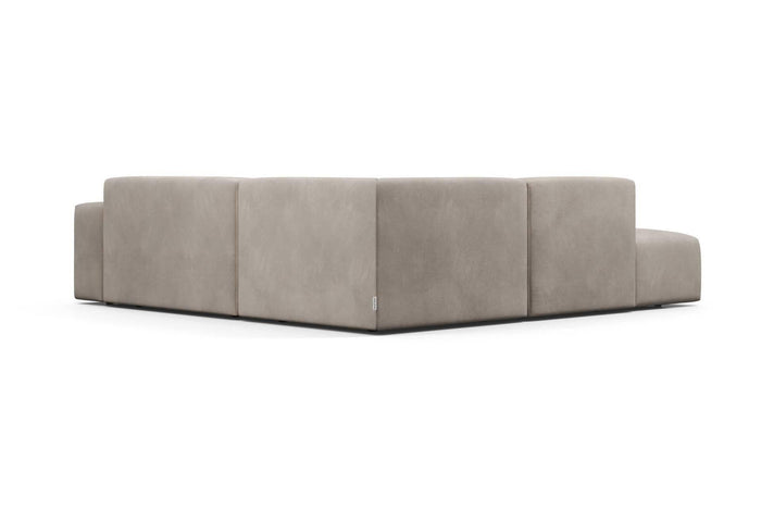 NADUVI Collection Nina Big Hoekbank Links - Velvet - Taupe