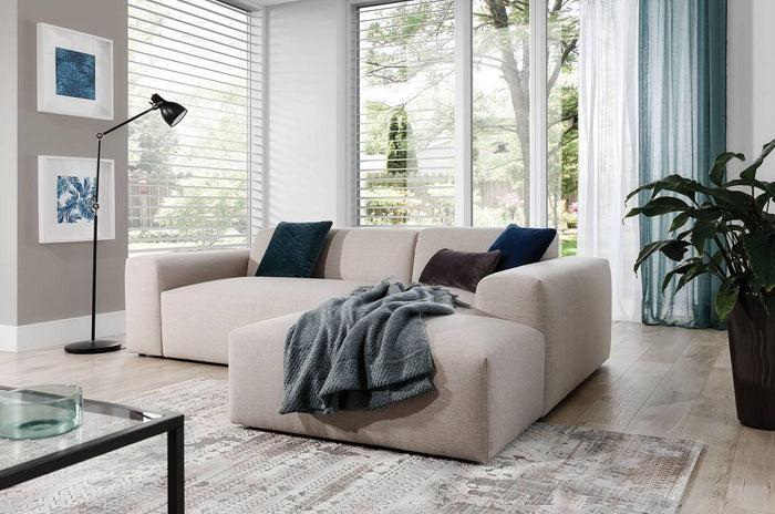 NADUVI Collection Nina Hoekbank Rechts - Linnen - Crème