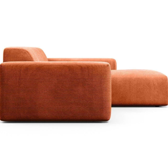 NADUVI Collection Nina Hoekbank Rechts - Ribstof - Terra Cotta