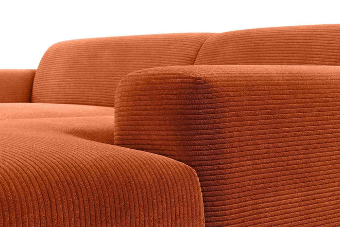 NADUVI Collection Nina Hoekbank Rechts - Ribstof - Terra Cotta
