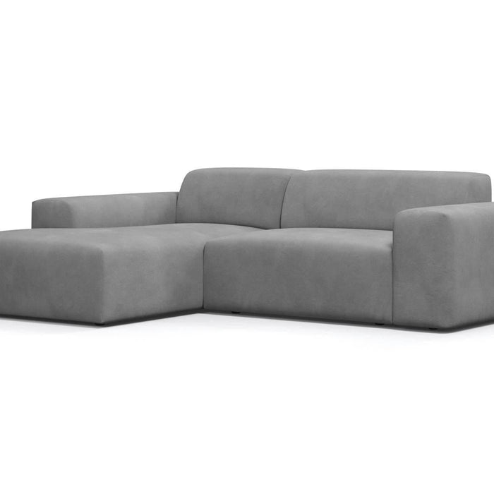 NADUVI Collection Nina Hoekbank Links - Velvet - Lichtgrijs