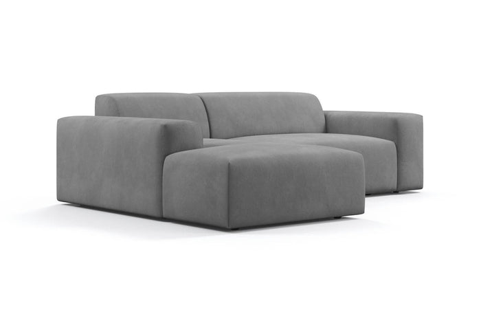 NADUVI Collection Nina Hoekbank Links - Velvet - Lichtgrijs