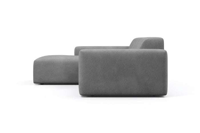 NADUVI Collection Nina Hoekbank Links - Velvet - Lichtgrijs