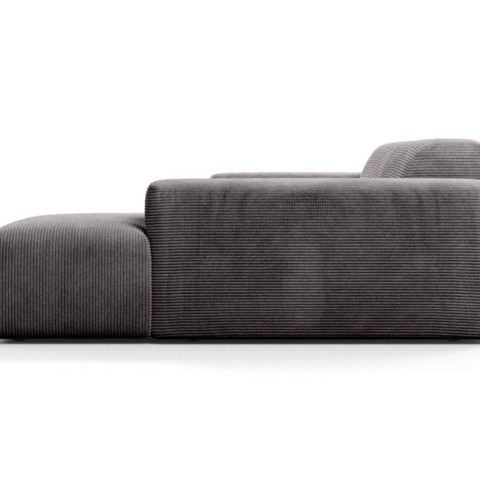 NADUVI Collection Nina Hoekbank Rechts - Ribstof - Donkergrijs