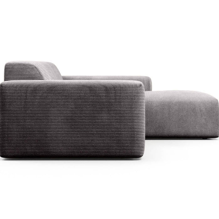 NADUVI Collection Nina Hoekbank Rechts - Ribstof - Donkergrijs