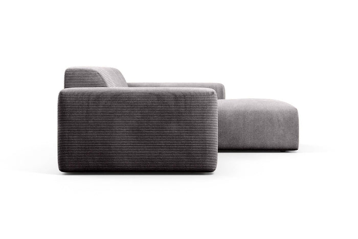 NADUVI Collection Nina Hoekbank Rechts - Ribstof - Donkergrijs