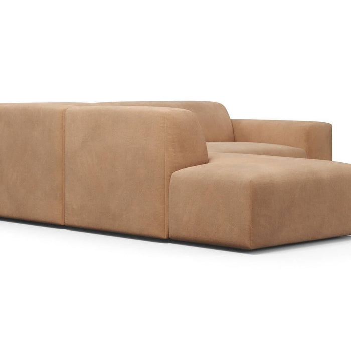 NADUVI Collection Nina Big Hoekbank Links - Velvet - Camel bruin