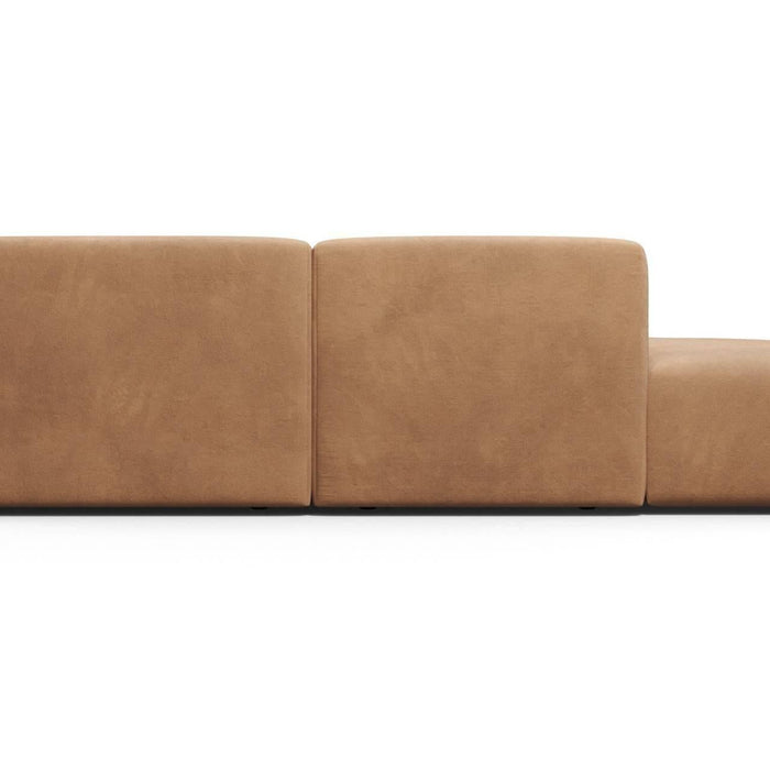 NADUVI Collection Nina Big Hoekbank Links - Velvet - Camel bruin