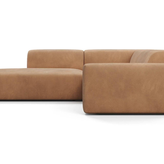 NADUVI Collection Nina Big Hoekbank Links - Velvet - Camel bruin