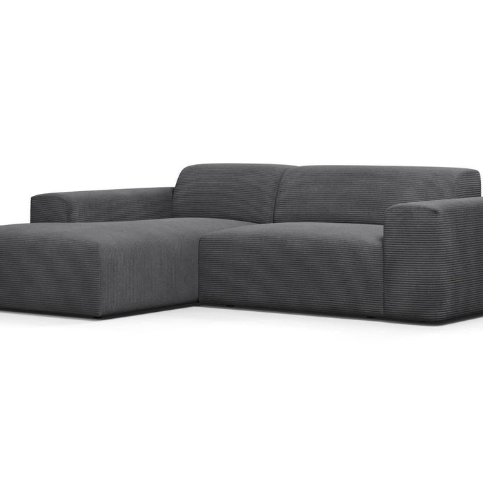 NADUVI Collection Nina Hoekbank Links - Ribstof - Antraciet