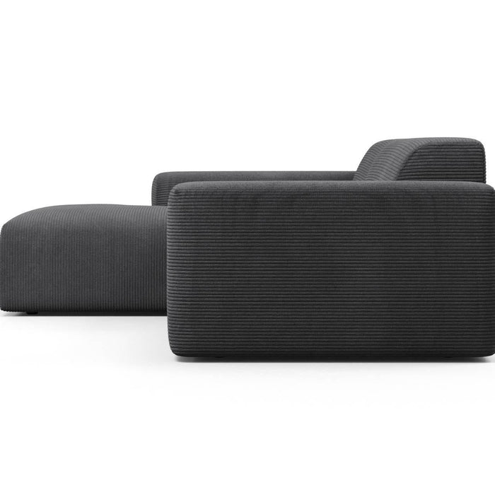 NADUVI Collection Nina Hoekbank Links - Ribstof - Antraciet