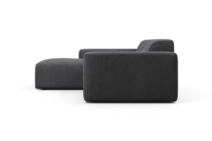 NADUVI Collection Nina Hoekbank Links - Ribstof - Antraciet