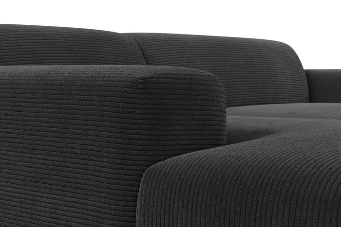 NADUVI Collection Nina Hoekbank Links - Ribstof - Antraciet