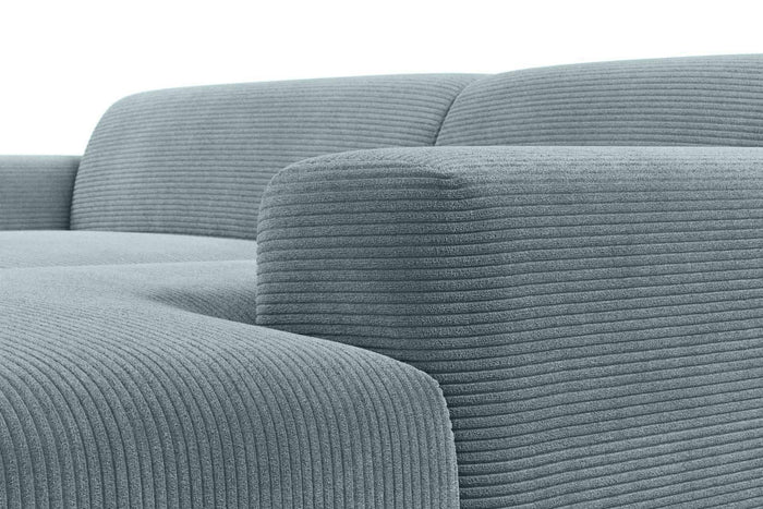 NADUVI Collection Nina Hoekbank Rechts - Ribstof - Grijsblauw