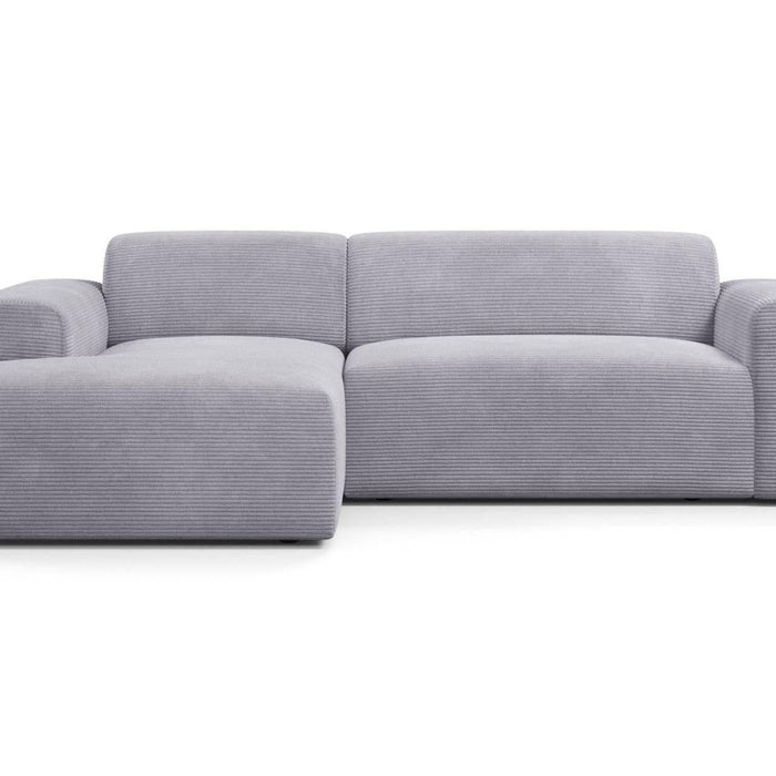 NADUVI Collection Nina Hoekbank Links - Ribstof - Lichtgrijs