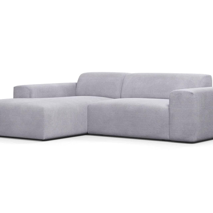 NADUVI Collection Nina Hoekbank Links - Ribstof - Lichtgrijs