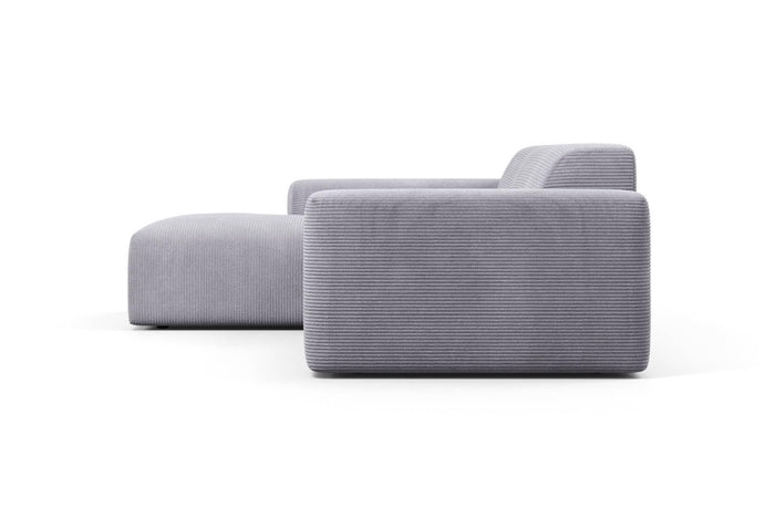 NADUVI Collection Nina Hoekbank Links - Ribstof - Lichtgrijs