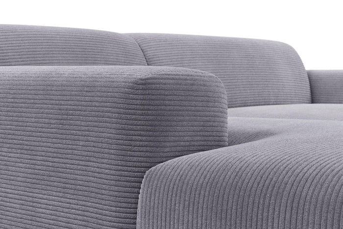 NADUVI Collection Nina Hoekbank Links - Ribstof - Lichtgrijs