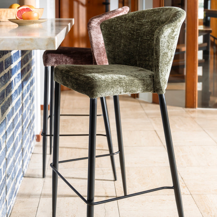 Dutchbone Georgia Barkruk H 75 - Groen