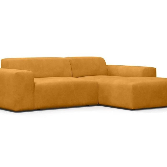 NADUVI Collection Nina Hoekbank Rechts - Velvet - Mosterdgeel