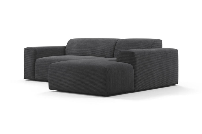 NADUVI Collection Nina Hoekbank Rechts - Ribstof - Antraciet