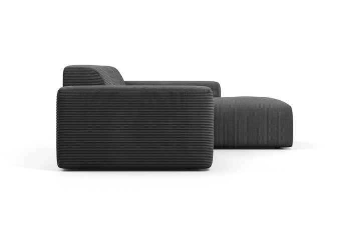 NADUVI Collection Nina Hoekbank Rechts - Ribstof - Antraciet