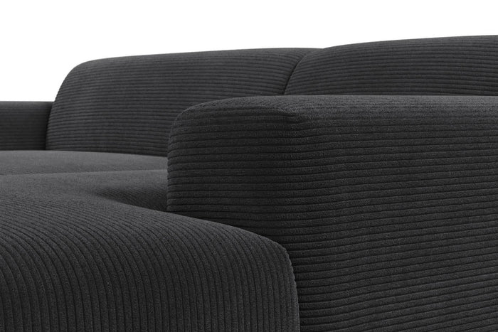NADUVI Collection Nina Hoekbank Rechts - Ribstof - Antraciet