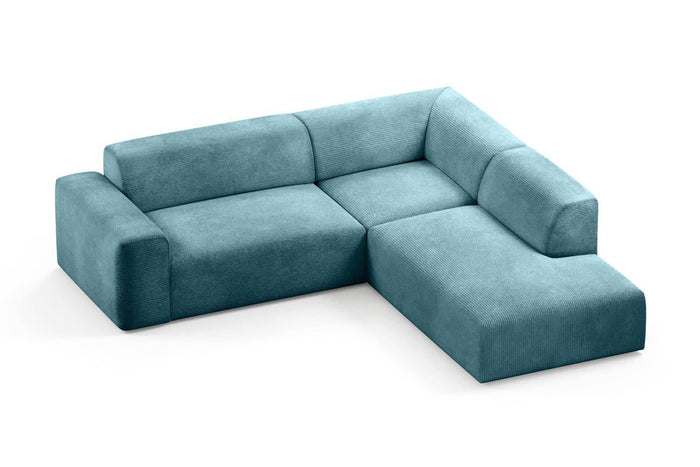 NADUVI Collection Nina Big Hoekbank Rechts - Ribstof - Turquoise