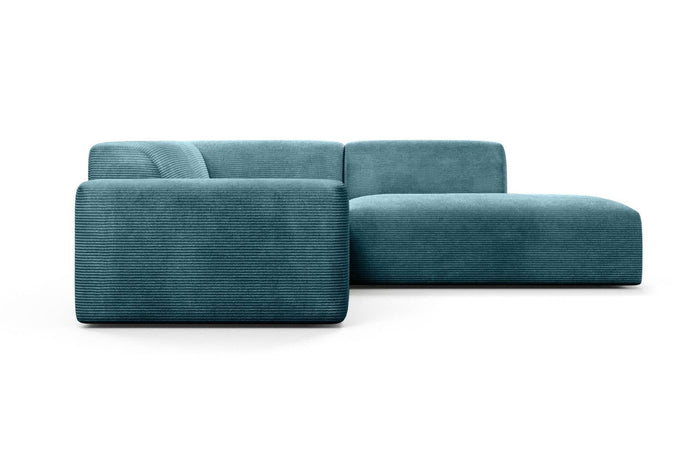 NADUVI Collection Nina Big Hoekbank Rechts - Ribstof - Turquoise